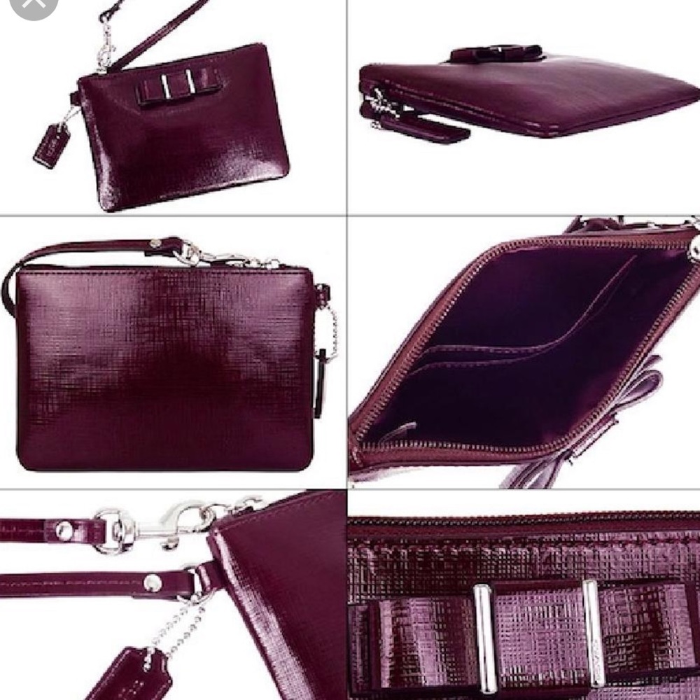 Coach Darcy Bow Small Coin Wristlet Sherry - Picture 2 of 6